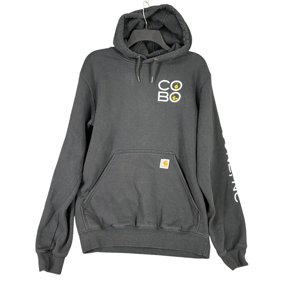 Carhartt Hoodie Mens Small Black‎ COBO Logo Pullover Workwear Streetwear Utility